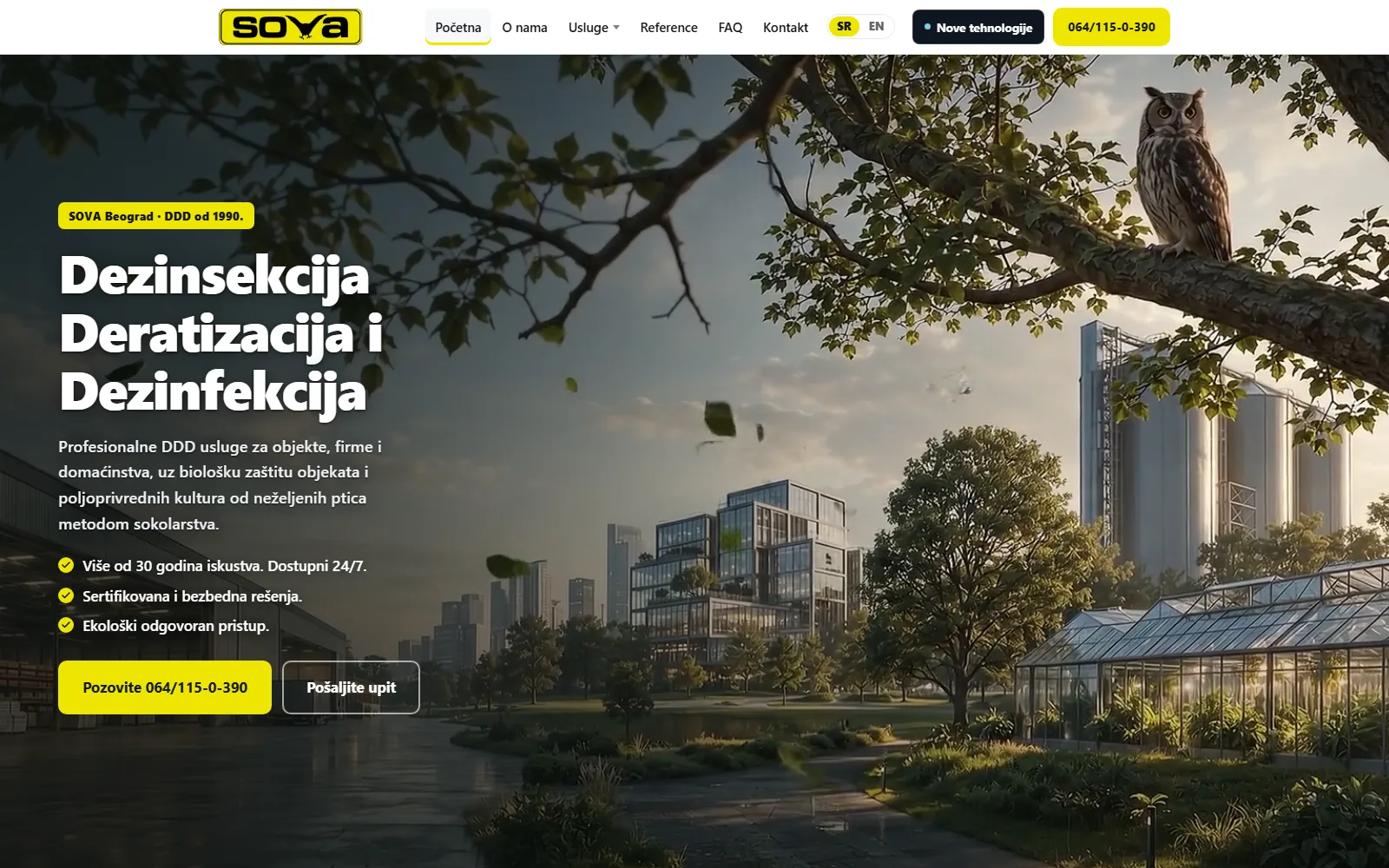 Sajt DDD SOVA uživo na ddd-sova.com