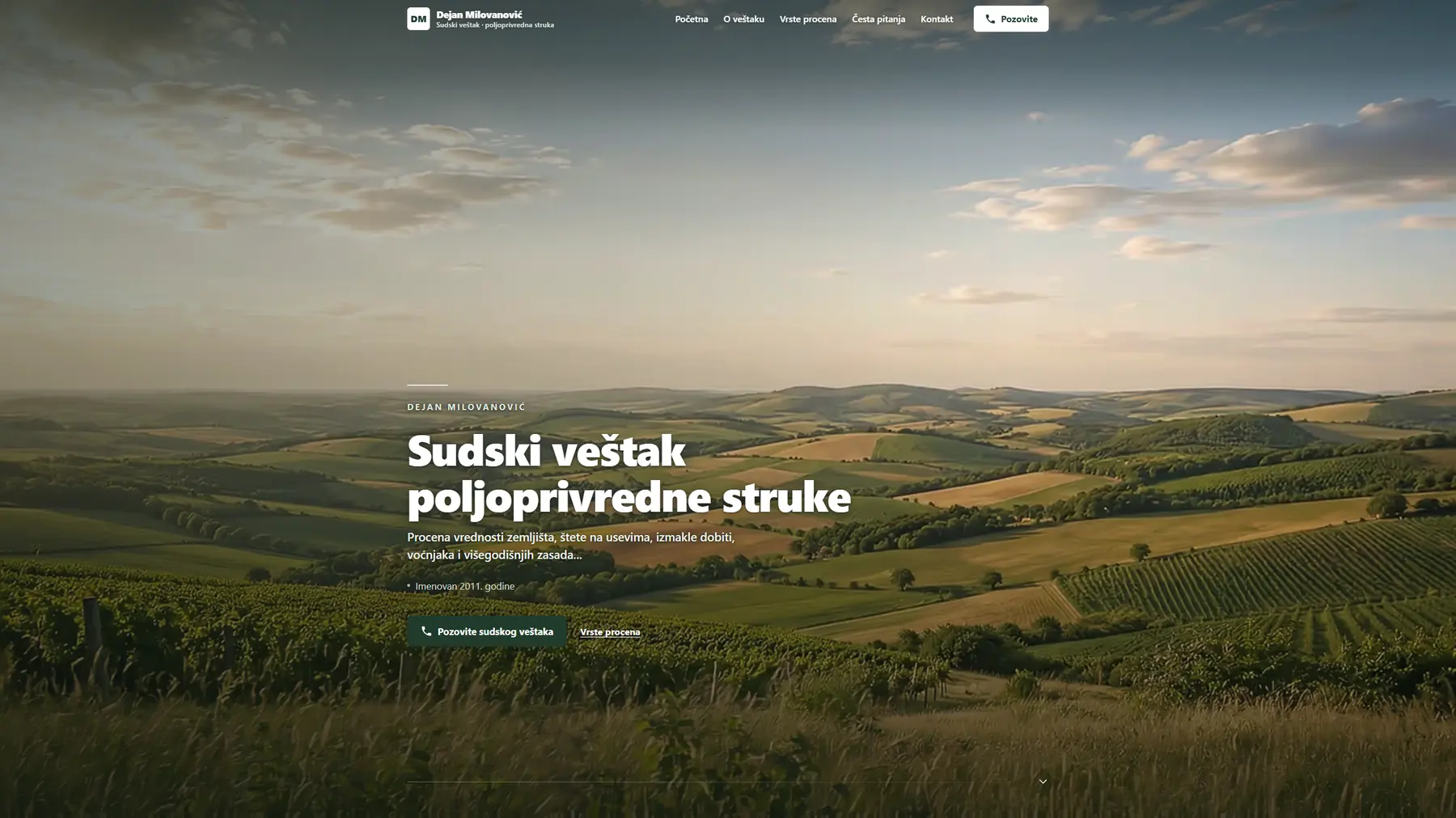 Redizajniran sajt sudskog veštaka za poljoprivredu na 27-inčnom ekranu